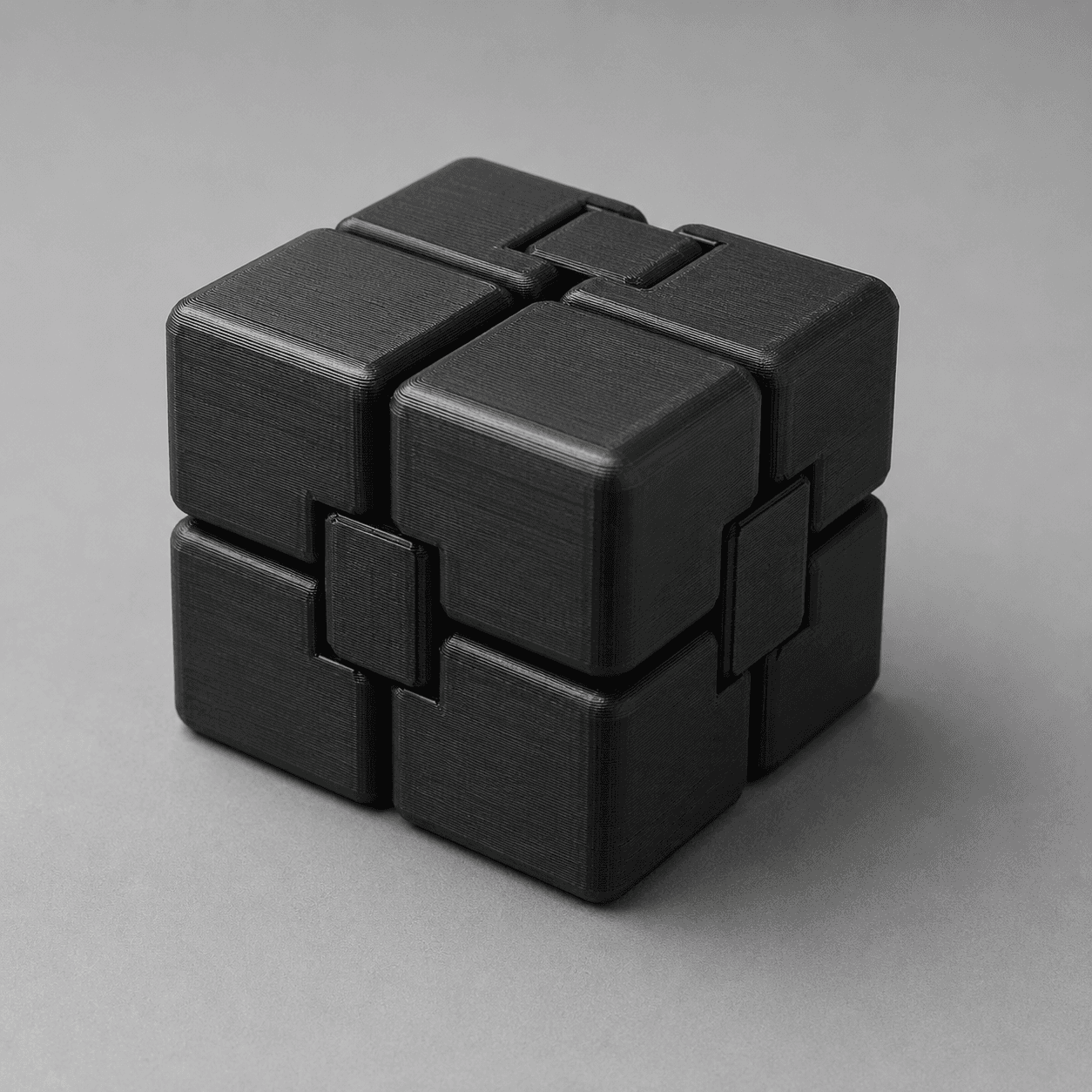 Infinity Cube front studio view showing 8 hinged sub-cubes